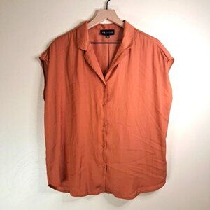 PREMISE Work casual burnt oarnge button up tank top size XL light weight